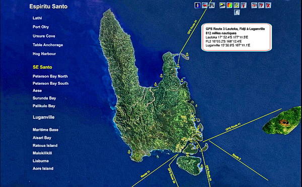 Plan de croisière en Vanuatu